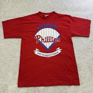 Piedmont Phillies Minor League 1995 Inaugural Season T Shirt Size Large